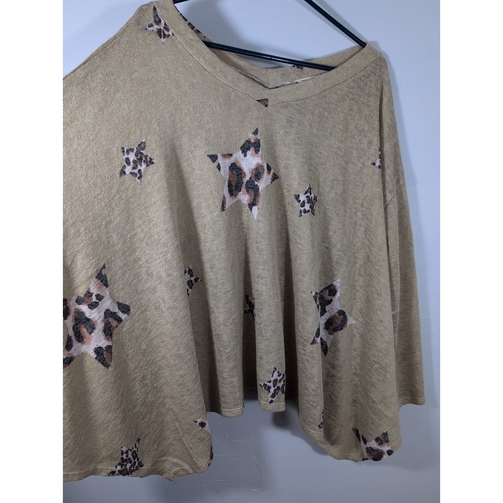 Brown Animal Print Oversized Small Oddi Nwot Soft - Picture 4 of 9